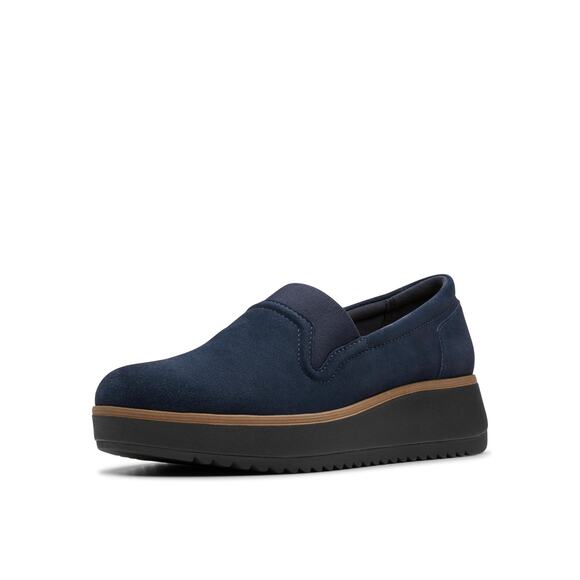 NWT Clarks Collection Women's Zylah Sky Loafer, Navy Suede, 8 Medium US - Picture 2 of 7